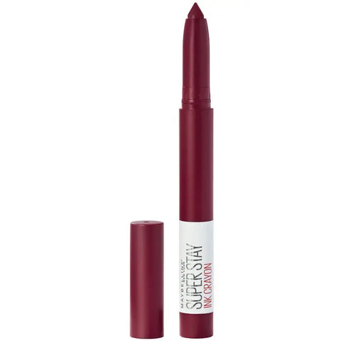 Maybelline Superstay Matte Ink Crayon Lipstick in shade 55 Make It Happen, with creamy matte finish and vibrant color.