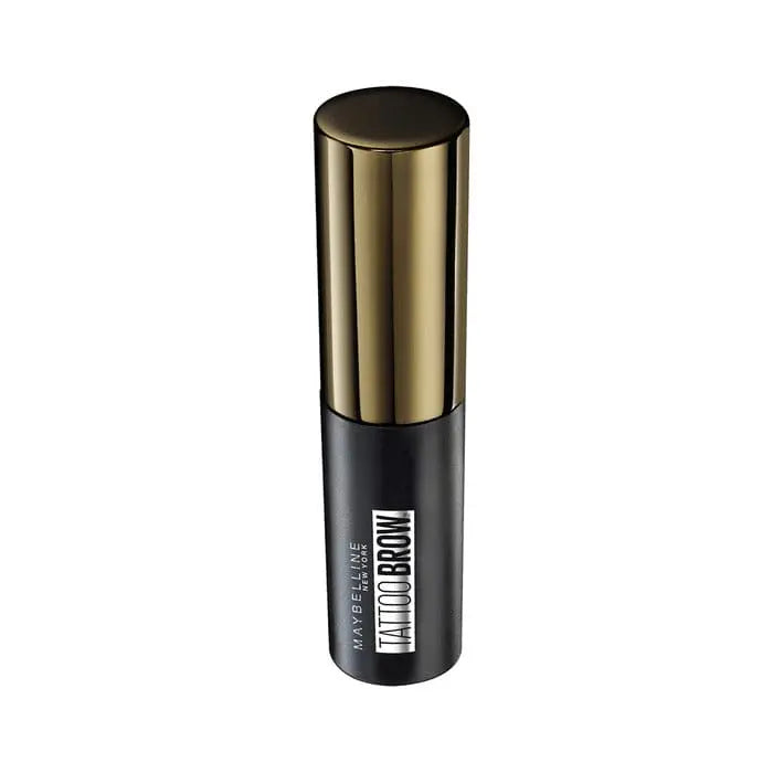 Maybelline Tattoo Brow Easy Peel Off Tint in Dark Brown, showcasing the product tube with the brand logo and dark brown tint.