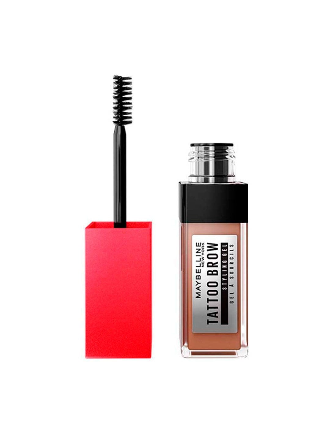 Maybelline Tattoo Brown Styling Gel in 250 Blonde, featuring a sleek container, designed for bold, long-lasting hair styling.