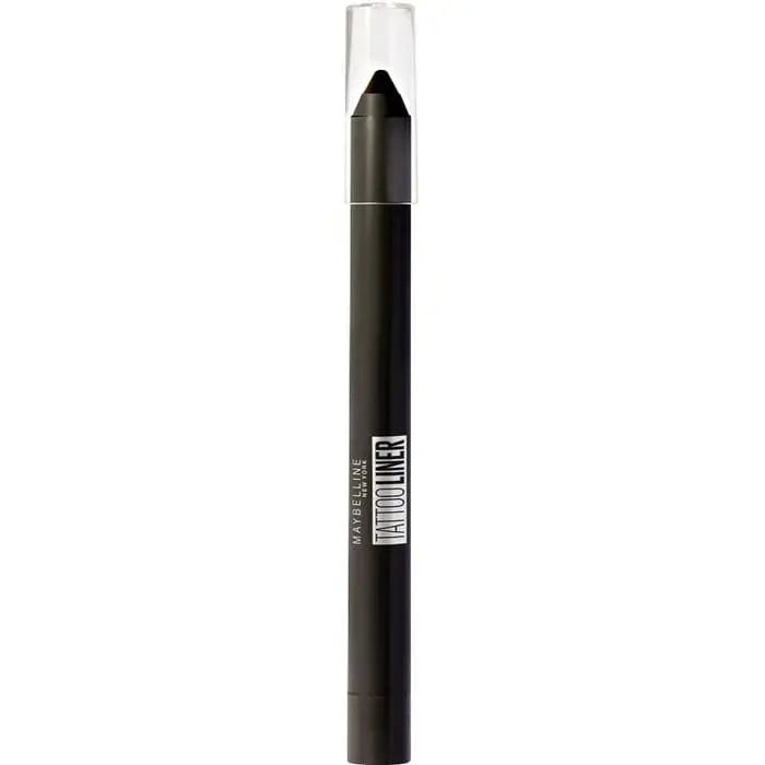 Maybelline Tattoo Liner Gel Pencil in Deep Onyx, dark black eyeliner pencil with precise tip for bold eye definition.