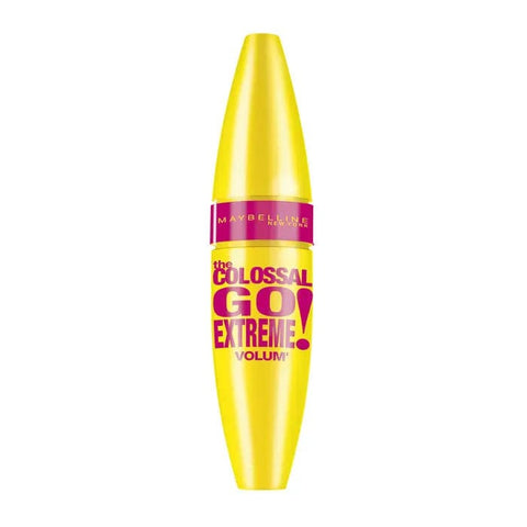 Maybelline The Colossal Go Extreme Mascara in black, 9.5ml, displayed with a sleek mascara tube and wand for bold lash volume.