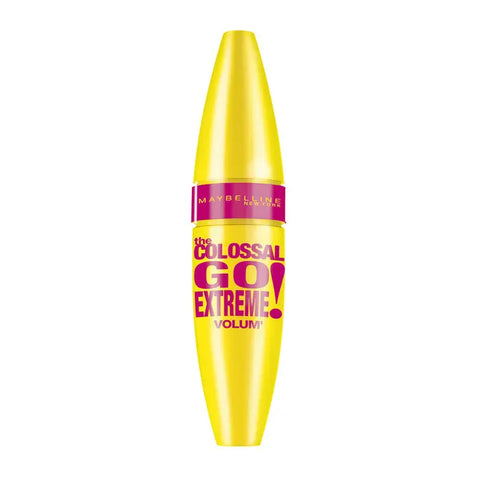 Maybelline The Colossal Go Extreme Mascara in black, 9.5ml, with a brush applicator and sleek black packaging.