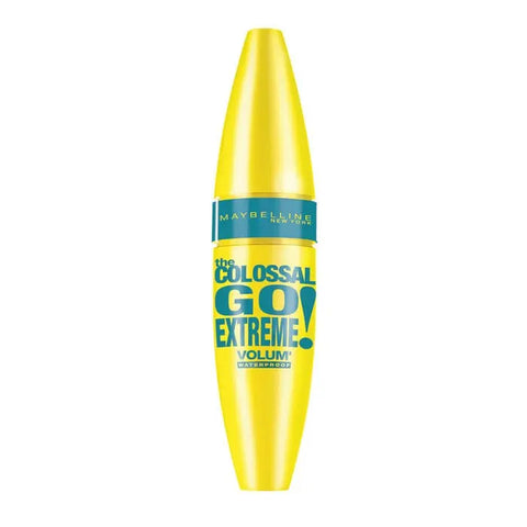 Maybelline The Colossal Go Extreme Waterproof Mascara 9.5ml with black brush and packaging, displayed on a white background