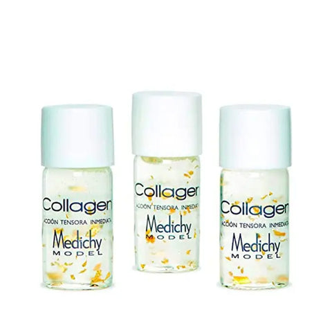 Medichy Model Immediate Action 3 Ampoules by Jag Couture London - New York, close-up of skincare ampoules on a white background.