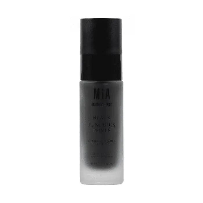 Black Luscious Primer by Mía Cosmetics in a 30ml bottle, designed to create a flawless base for makeup application.