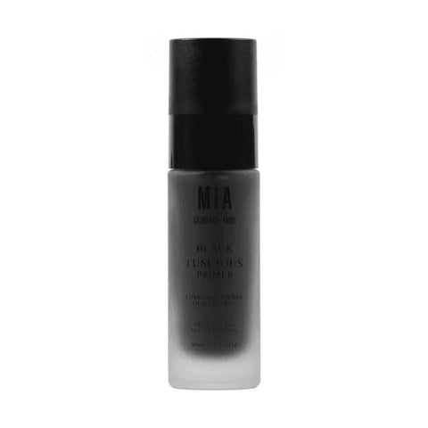Black Luscious Primer by Mía Cosmetics in a 30ml bottle, designed to create a flawless base for makeup application.
