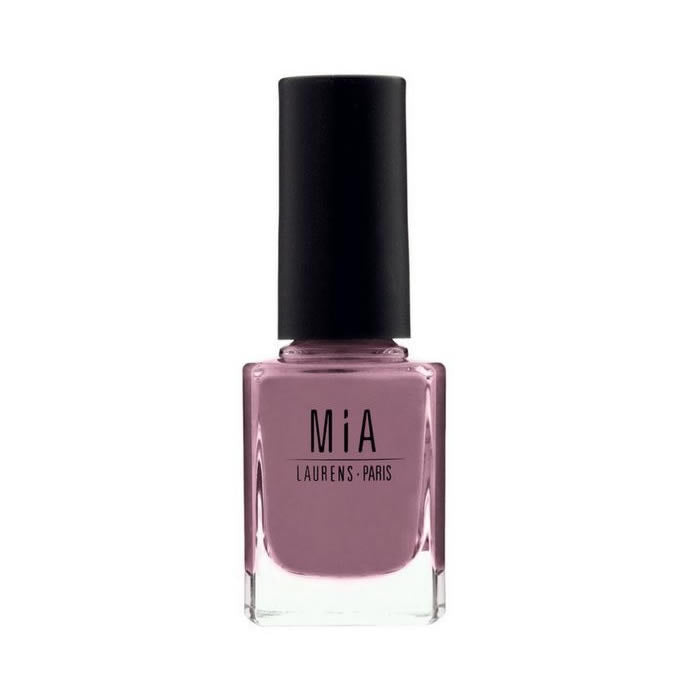 Jag Couture London - New York Mía Cosmetics Rosewood nail polish bottle with pinkish hue on white background