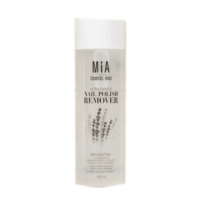 Mia Qita ultrasoft nail polish bottle by Jag Couture London featuring a 150ml container with a sleek design.