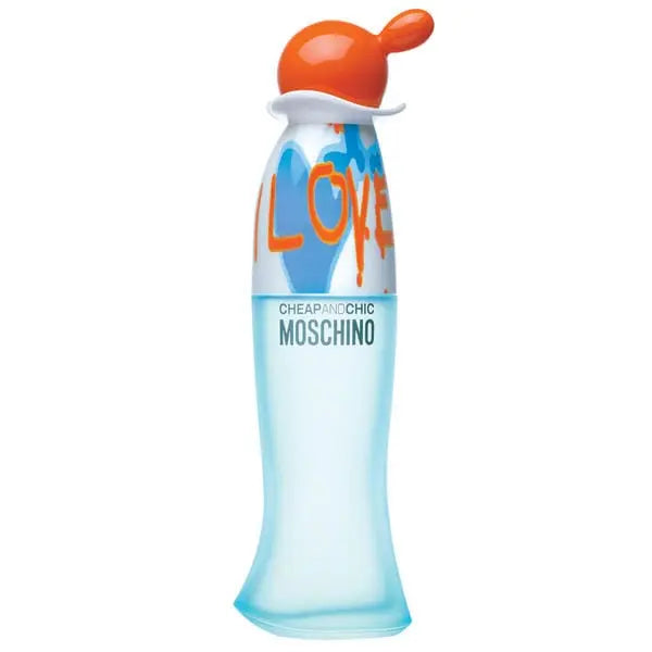 Moschino Cheap and Chic I Love Love Eau de Toilette spray 30ml with floral packaging, displayed on a neutral background.