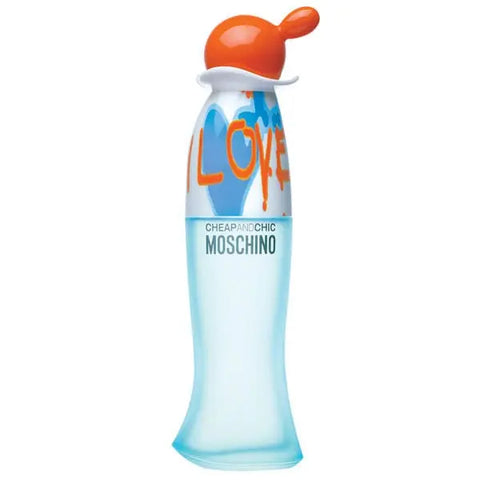 Moschino Cheap and Chic I Love Love Eau De Toilette spray 30ml, featuring the iconic fragrance bottle.