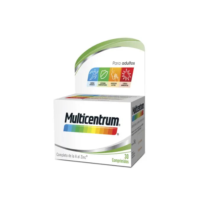 Multicentrum multivitamin tablets in a blister pack, by Jag Couture London New York, showing 30 tablets for daily nutritional support.