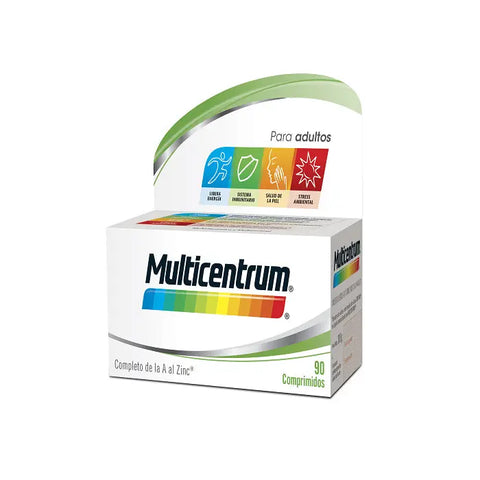 Multicentrum 90 tablets vitamin supplement by Jag Couture London New York, showing the bottle and tablets on a white background.