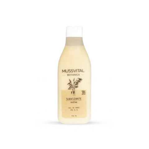 Jag Couture London New York Mussvital Botanics Oatmeal Gel 750ml, soothing skincare product in clear container with label