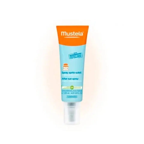 Mustela After Sun Moisturizing Spray by Jag Couture London, 125ml, with a spray bottle for soothing after sun skincare.