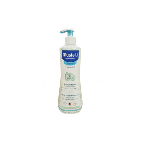 Jag Couture London New York Mustela Gentle Cleansing Gel 750ml bottle, soft and gentle skincare product for sensitive skin.