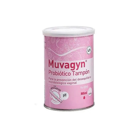 Muvagyn Probiotic Buffer Mini 9U supplement from Jag Couture London New York, showing the product packaging and label.