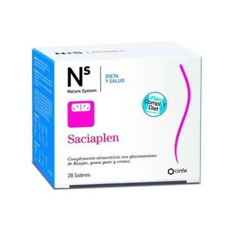 N+s Saciaplen 28 sachets by Jag Couture London New York, featuring the product packaging with 28 sachets in a box.