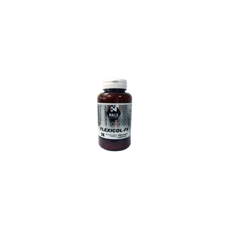 Nale Flexicol F 8 90 Comp supplement bottle from Jag Couture London New York, featuring a white and blue label on a white background.
