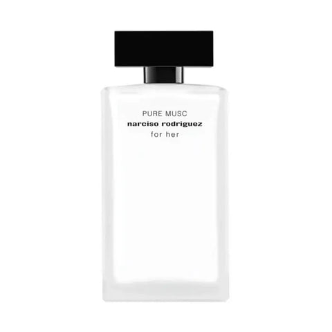 Narciso Rodriguez For Her Pure Musc perfume spray 100ml with elegant bottle, displayed on a neutral background.