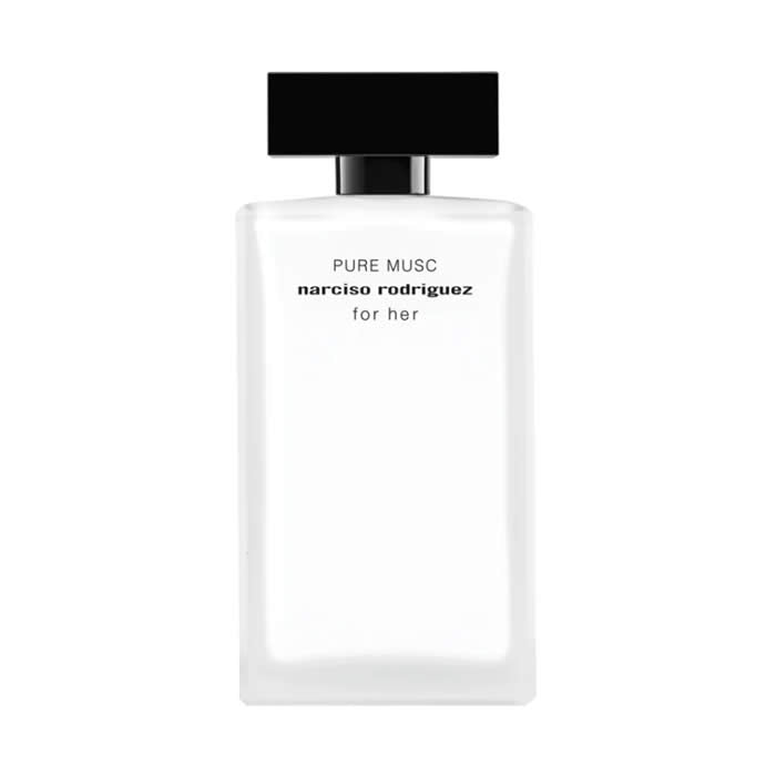 Narciso Rodriguez For Her Pure Musc Eau de Parfum spray in 150ml bottle, elegant fragrance with minimalist design.