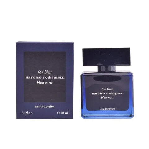 Narciso Rodriguez For Him Bleu Noir Eau De Parfum 50ml spray, sleek bottle with minimalist design, ideal for modern men's fragrance.
