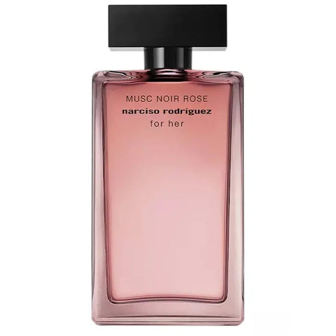 Narciso Rodriguez Musc Noir Rose perfume spray 100ml bottle with elegant packaging and floral accents.