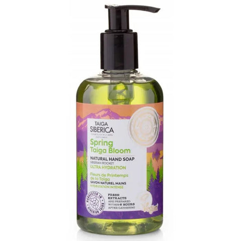 Natura Siberica Ultra Hydration Natural Hand Soap in 300ml bottle, featuring herbal ingredients and moisturizing formula.
