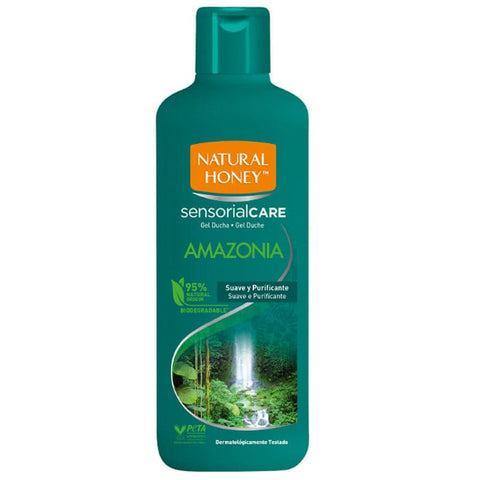 Jag Couture London Amazonian Shower Gel in natural honey scent, 650ml bottle with a sleek design.