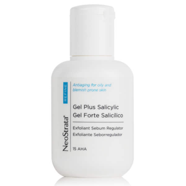 Neostrata Refine Gel Plus Salicylic 15 AHA serum in 100ml bottle, featuring clear gel with label, by Jag Couture London-New York.