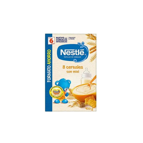 Nestlé Porridge with 8 Whole Grain Cereals and Honey in a bowl, suitable for 6 months, by Jag Couture London New York.