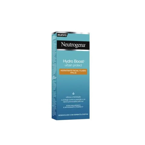Neutrogena Hydro Boost Urban Protect SPF25 fluid in 50ml bottle, with moisturizing and sun protection features.