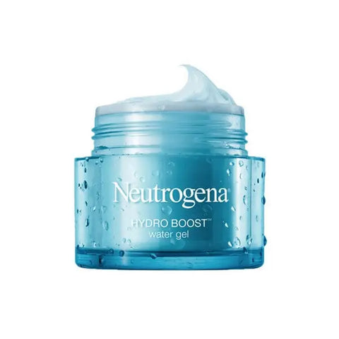 Neutrogena Hydro Boost Water Gel 50ml, a hydrating skincare product from Jag Couture London New York displayed in a clear jar