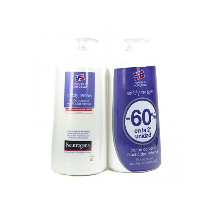 Neutrogena Visibly Renew Lotion Intense Elasticity Body Lotion, 2 x 750ml, hydrating moisturizer for skin elasticity