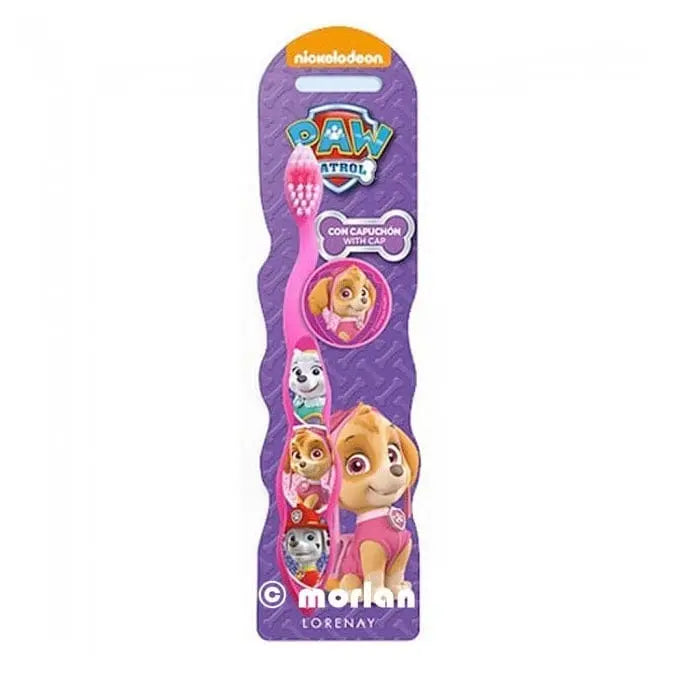 Nickelodeon Patrulla Canina girl toothbrush by Jag Couture London featuring colorful Paw Patrol characters for kids.