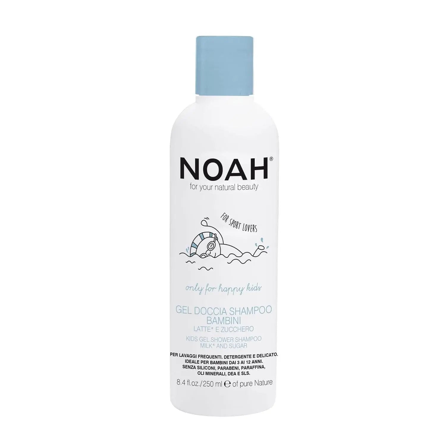 Jag Couture London Noah Kids Gel de Baño y Champú 250ml, gentle shampoo and bath gel for children in a colorful bottle