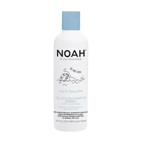 Noah Kids Gel De Baño y Champú by Jag Couture London New York in a 250ml bottle, gentle for children's skin and hair.