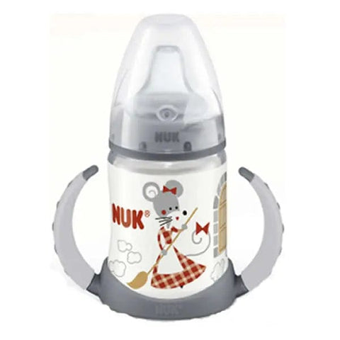Nuk Baby Bottle Entrena Érase Una Vez First Choice T2 silicone 150ml for 6-18 months, with ergonomic design and colorful cap.