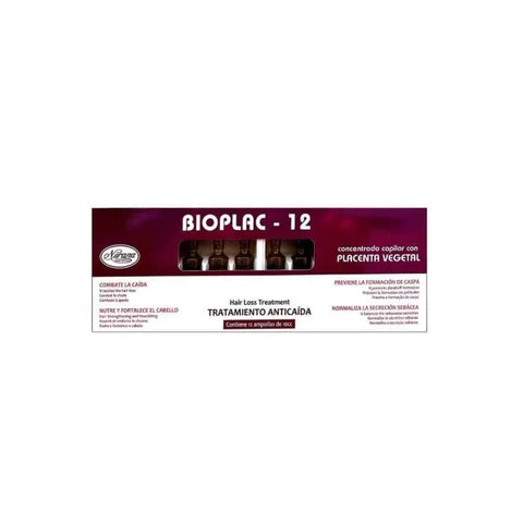 Nurana Bioplac-12 anti-hair loss treatment ampoules by Jag Couture London, 12x10ml bottles with clear liquid for scalp care