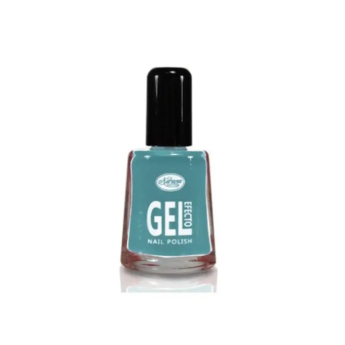 Nurana Gel Effect Nail Polish in Turquoise by Jag Couture London, 10ml bottle with vibrant, glossy turquoise finish.