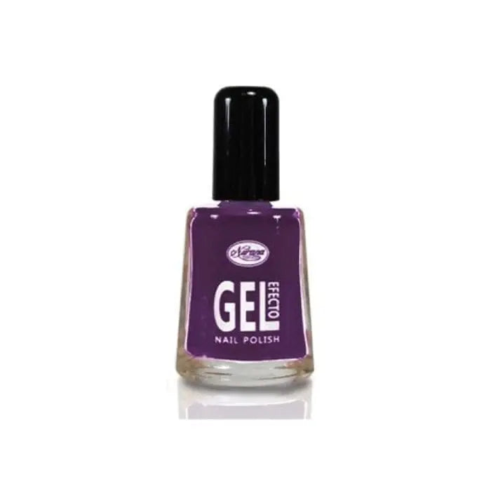 Jag Couture London Nurana Gel Effect Nail Polish in Violet, 10ml, showcasing the vibrant, glossy gel finish on neatly painted nails.