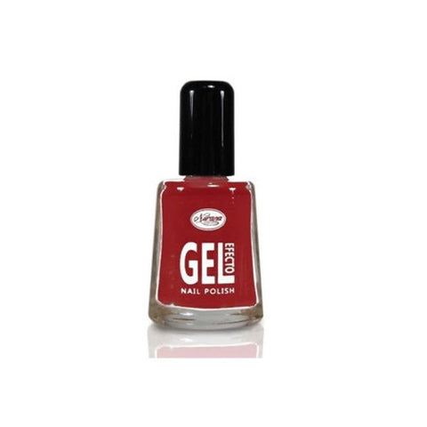 Nurana Gel Effect Nail Polish in shade 09 Scarlata by Jag Couture London, showcasing vibrant red color on a nail.