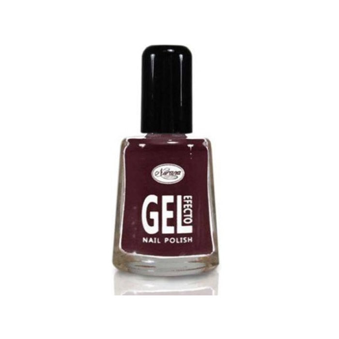 Nurana Gel Effect Nail Polish in Bordeaux by Jag Couture London, 10ml bottle with glossy, deep red color.