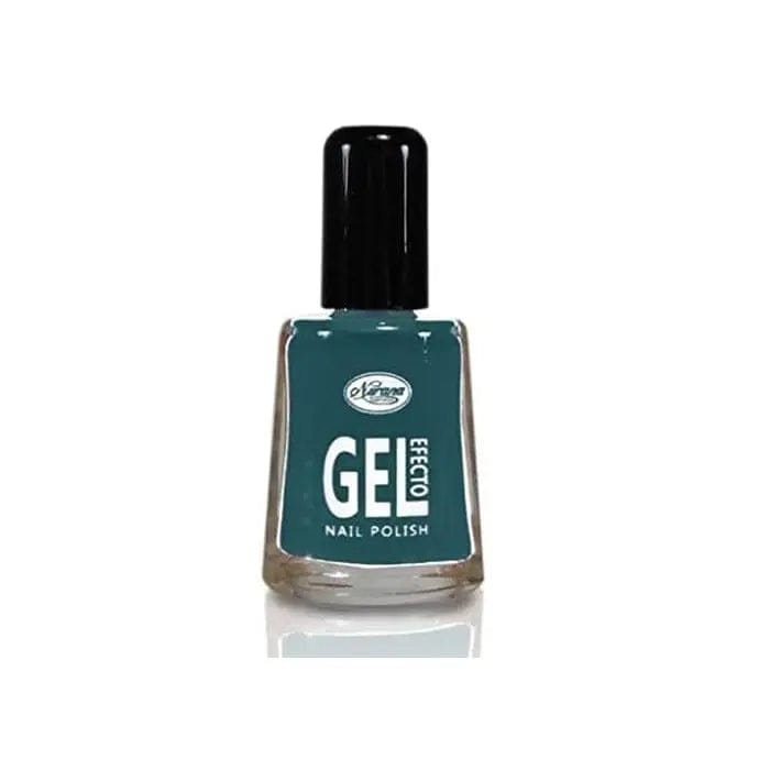 Nurana Gel Effect Nail Polish in Turquoise Gray by Jag Couture London, 10ml bottle showing the color and glossy finish
