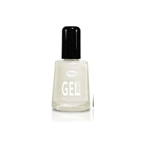 Nurana Gel Effect Nail Polish in White Pearl by Jag Couture London, 10ml bottle with shiny gel finish and pearl sheen.
