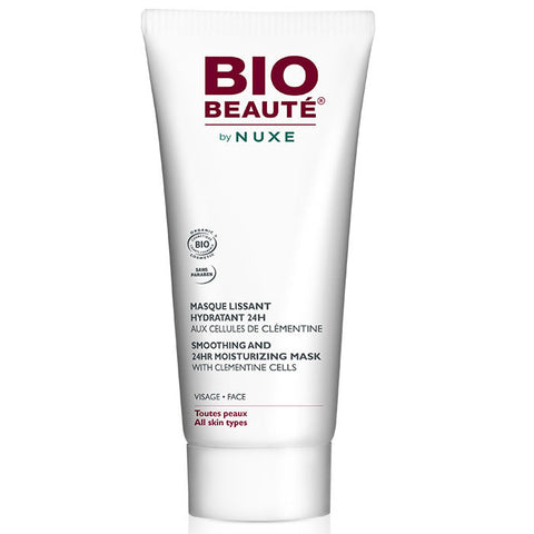 Nuxe Bio Beauté smoothing and 24h moisturizing mask in a 50ml jar, featuring a luxurious skincare product from Jag Couture London.