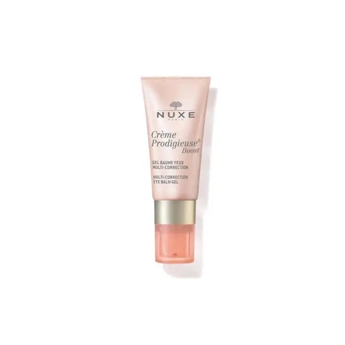 Jag Couture London New York Nuxe Crème Prodigieuse Boost Multi-Correction Eye Balm Gel in 15ml jar, showing the product container and label.