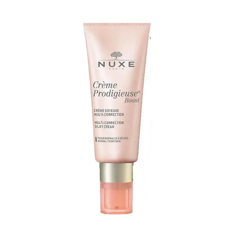 Nuxe Crème Prodigieuse Boost Multi-Correction Silky Cream 40ml in a jar, with a sleek design and labeling visible.