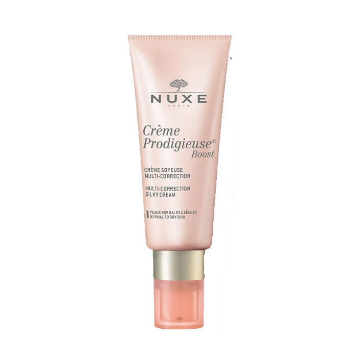 Nuxe Crème Prodigieuse Boost Multi-Correction Silky Cream in 40ml jar, featuring a smooth, nourishing texture for radiant skin.