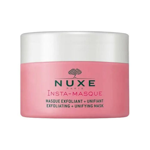 Nuxe Insta-Masque exfoliating and unifying mask with rose and macadamia, 50ml, for radiant skin.