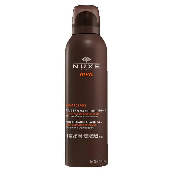 Nuxe Men Rasage De Rêve Anti-Irritation Shaving Gel 150ml from Jag Couture London New York, with a clear gel texture in a tube